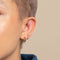April White Topaz - Cluster Topaz Rook Hoop in Solid Gold - Rook Piercing Hoop - Astrid &amp; Miyu