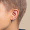 April White Topaz - Cluster Topaz Rook Hoop in Solid White Gold - Rook Piercing Hoop - Astrid &amp; Miyu