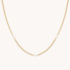 Station Navette Crystal Necklace in Gold
