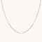 Station Navette Crystal Necklace in Silver
