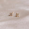 18k Gold Plated Jewellery - April Birthstone Stud Earrings in Gold with Clear CZ - Stud Earrings - Astrid &amp; Miyu