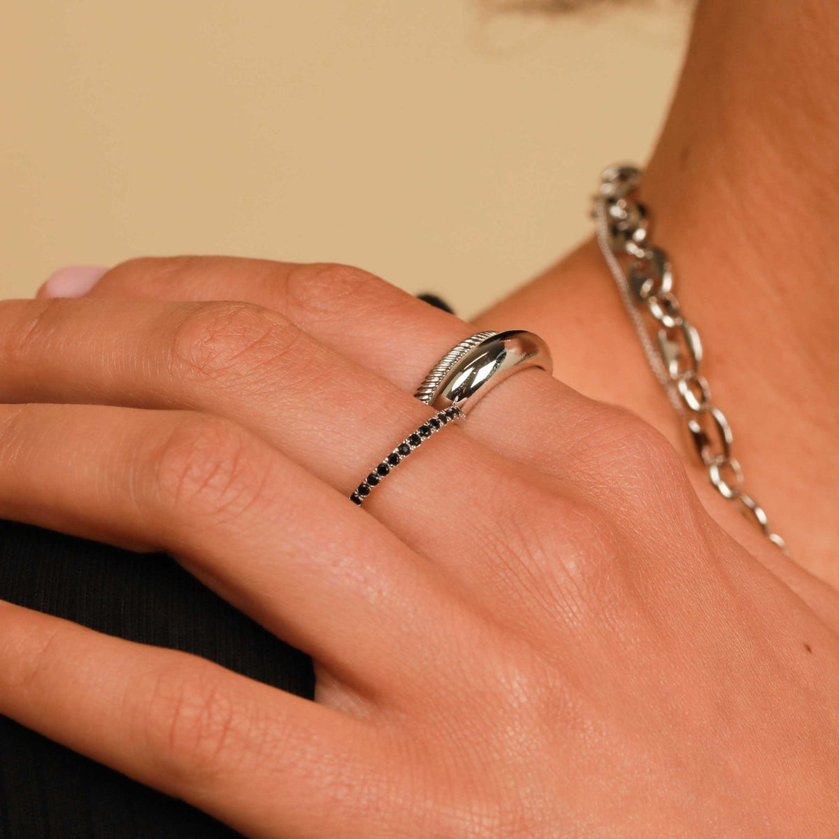 Band Rings - Essential Dome Ring in Silver - Band Ring - Astrid &amp; Miyu