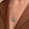 Aquarius Bold Zodiac Pendant Necklace in Silver Worn