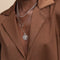 Aries Bold Zodiac Pendant Necklace in Silver Worn