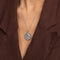 Virgo Bold Zodiac Pendant Necklace in Silver worn