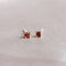 18k Gold Plated Jewellery - January Birthstone Stud Earrings in Gold with Garnet CZ - Stud Earrings - Astrid &amp; Miyu