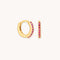 July Birthstone Huggies in Gold with Ruby CZ