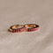 18k Gold Plated Jewellery - July Birthstone Huggies in Gold with Ruby CZ - Huggies - Astrid &amp; Miyu