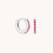 July Birthstone Huggies in Silver with Ruby CZ