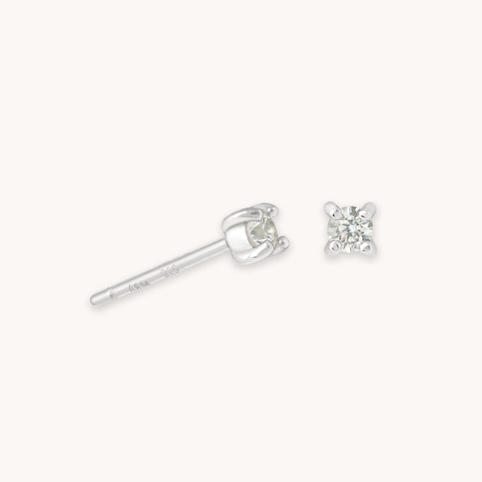 March Birthstone Stud Earrings in Silver with Aquamarine CZ