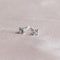 Birthstone Stud Earrings In Silver - March Birthstone Stud Earrings in Silver with Aquamarine CZ - Stud Earrings - Astrid &amp; Miyu