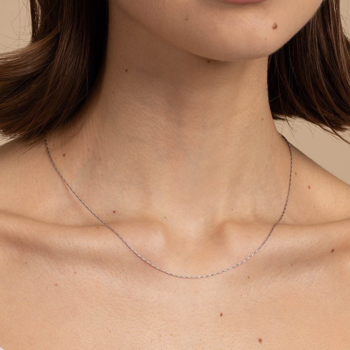 Gold Necklaces - Marylebone Chain Necklace in Solid White Gold - - Astrid &amp; Miyu