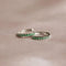 May Birthstone Huggies in Silver with Emerald CZ