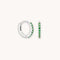May Birthstone Huggies in Silver with Emerald CZ