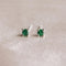 Birthstone Stud Earrings In Silver - May Birthstone Stud Earrings in Silver with Emerald CZ - Stud Earrings - Astrid &amp; Miyu