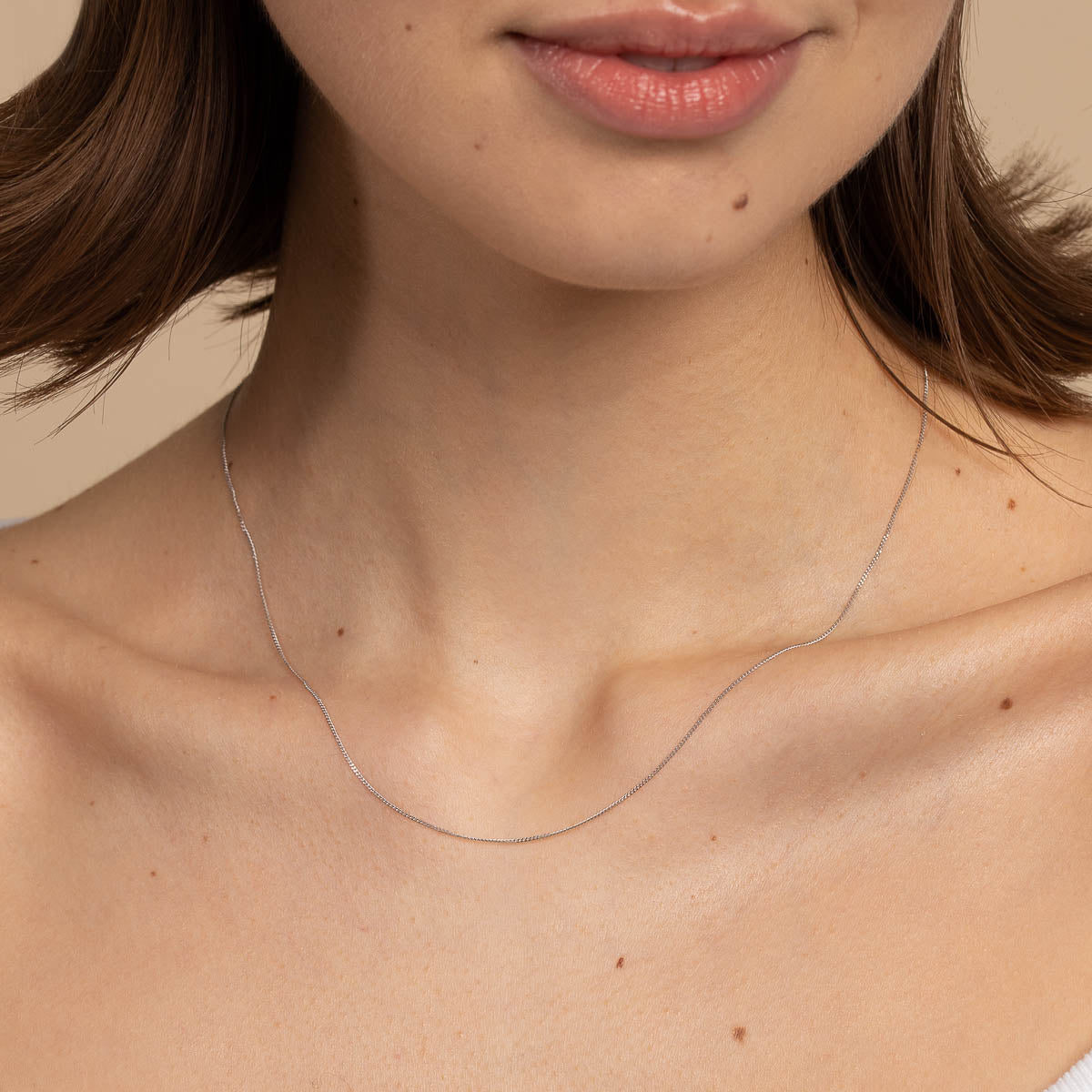 Charm Compatible Necklaces & Bracelets - Miyu Chain Necklace in Solid White Gold - - Astrid &amp; Miyu