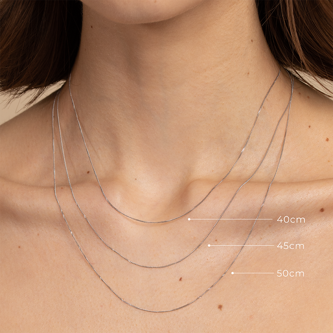 Charm Compatible Necklaces & Bracelets - Miyu Chain Necklace in Solid White Gold - - Astrid &amp; Miyu