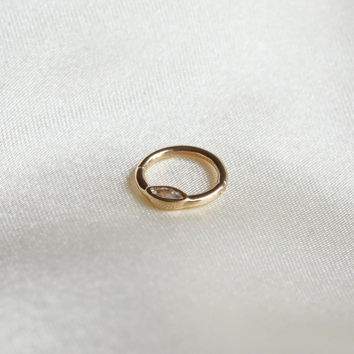 Daith Piercing Jewellery - Solid Gold Marquise Daith Hoop - Daith Piercing Hoop - Astrid &amp; Miyu