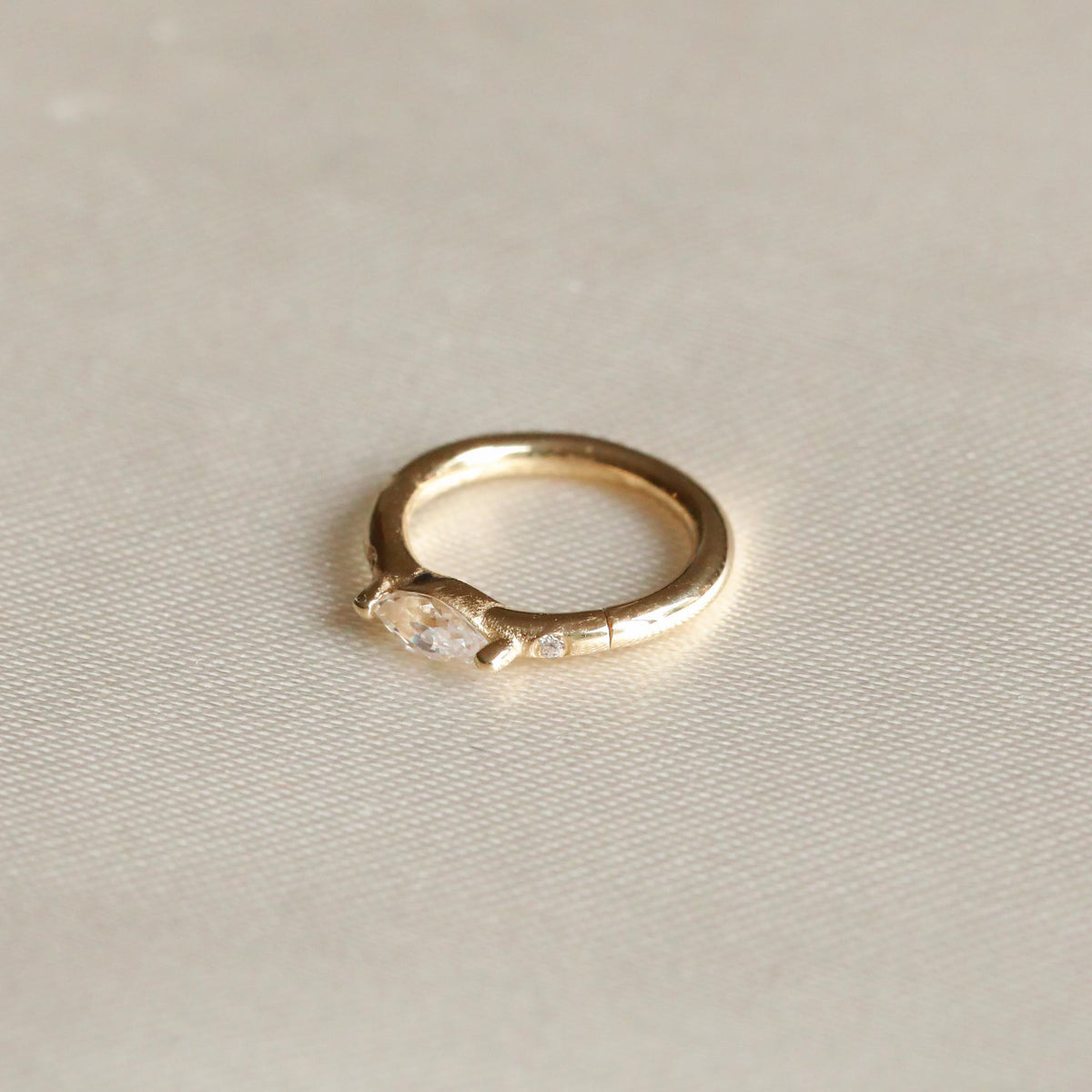Daith Piercing Jewellery - Solid Gold Marquise Piercing Hoop - Piercing Hoop - Astrid &amp; Miyu