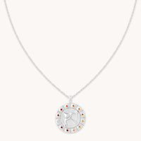 Sagittarius Bold Zodiac Pendant Necklace in Silver