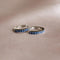 Birthstone Earrings - September Birthstone Huggies in Silver with Sapphire CZ - Huggies - Astrid &amp; Miyu