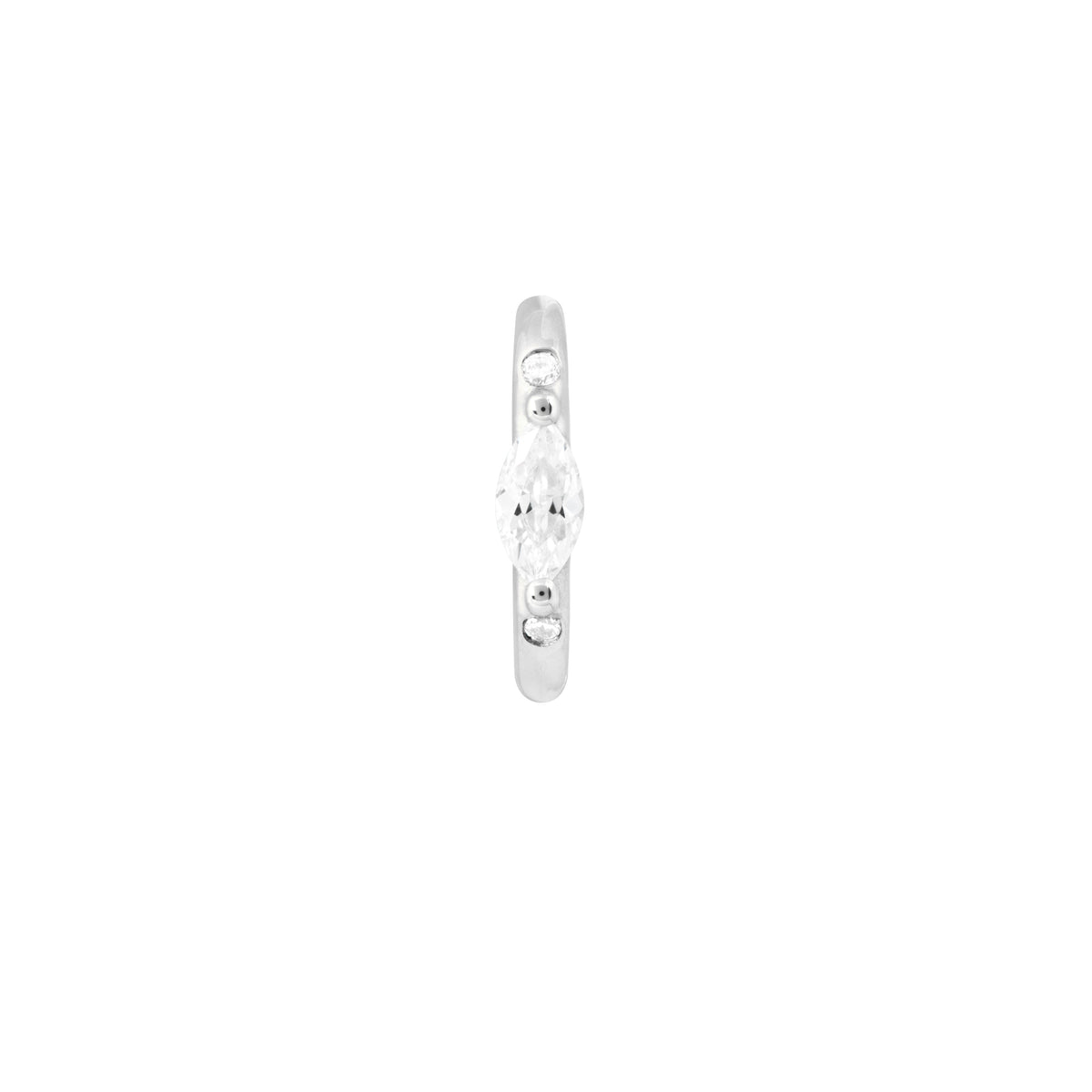 Daith Piercing Jewellery - Solid White Gold Marquise Piercing Hoop - Piercing Hoop - Astrid &amp; Miyu