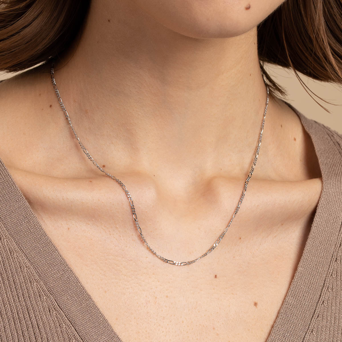 Charm Compatible Necklaces & Bracelets - Soho Chain Necklace in Solid White Gold - - Astrid &amp; Miyu