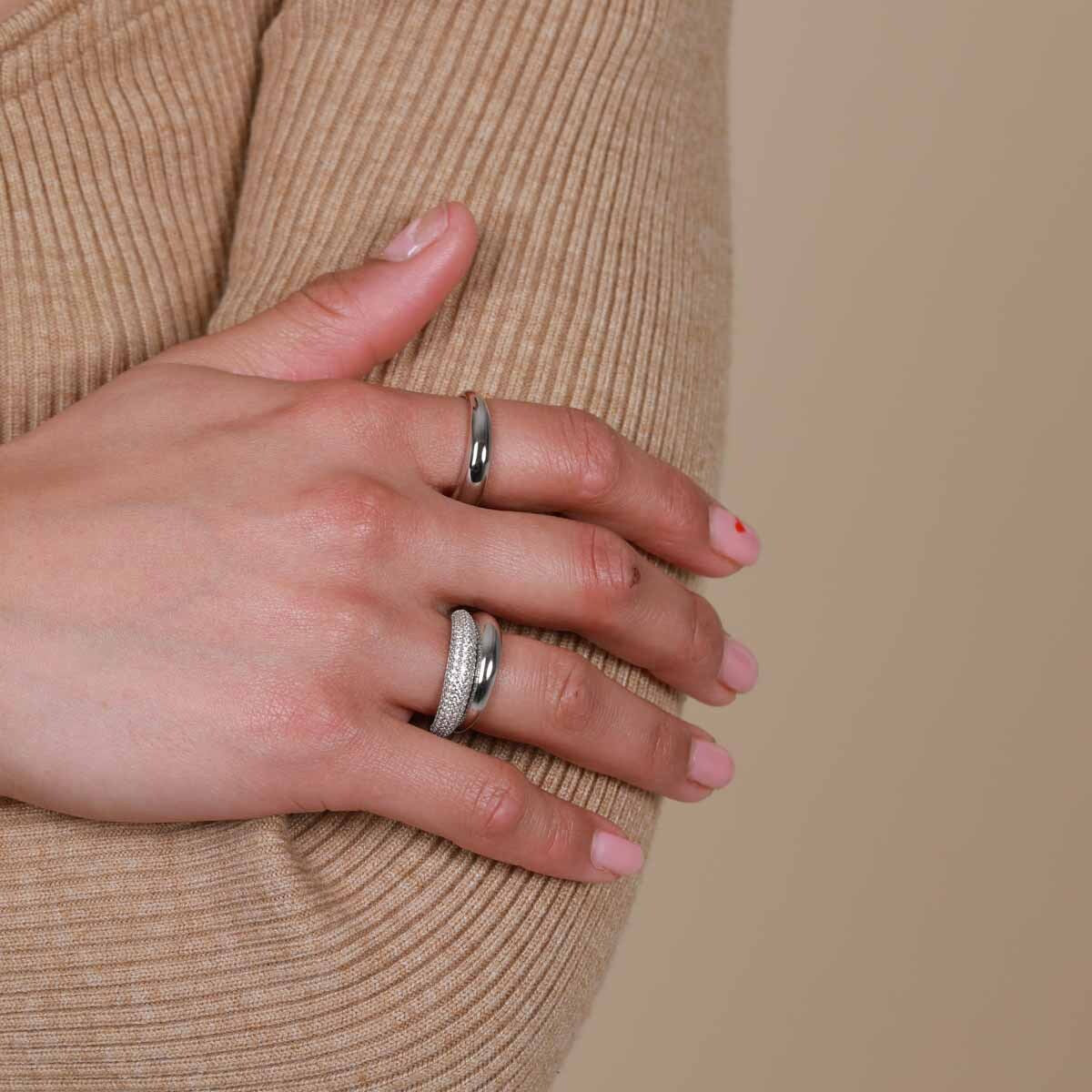 Band Rings - Essential Dome Ring in Silver - Band Ring - Astrid &amp; Miyu