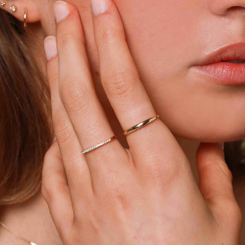 April White Topaz - Topaz Eternity Ring in Solid Gold - Band Ring - Astrid &amp; Miyu