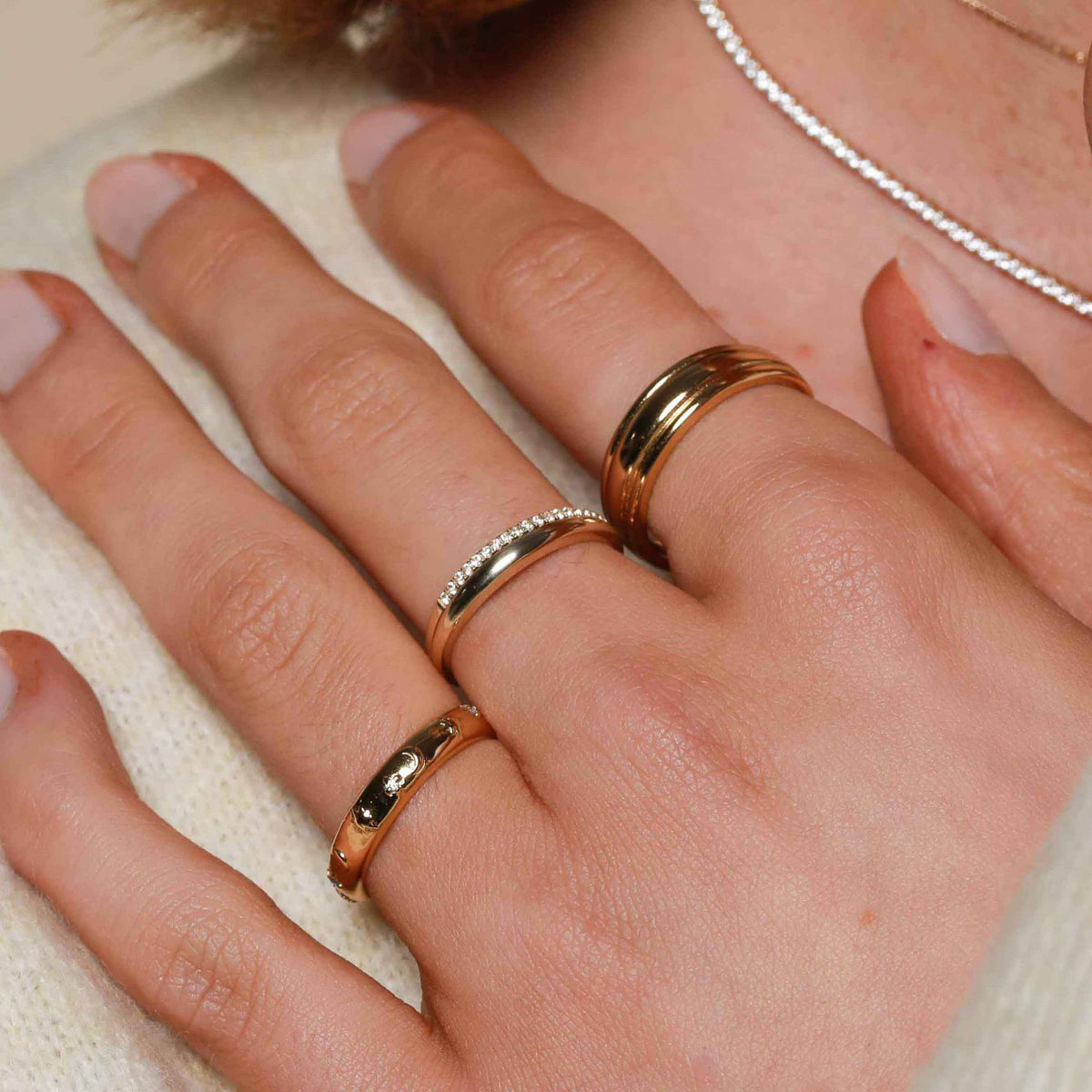 April White Topaz - Topaz Eternity Ring in Solid Gold - Band Ring - Astrid &amp; Miyu