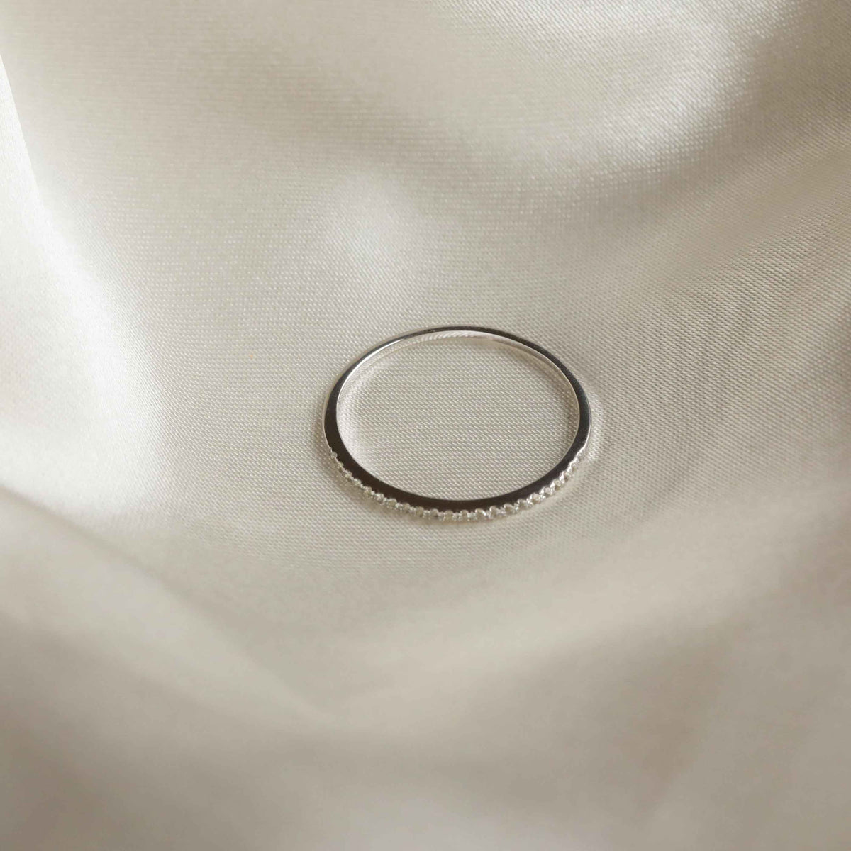 April White Topaz - Topaz Eternity Ring in Solid White Gold - Band Ring - Astrid &amp; Miyu