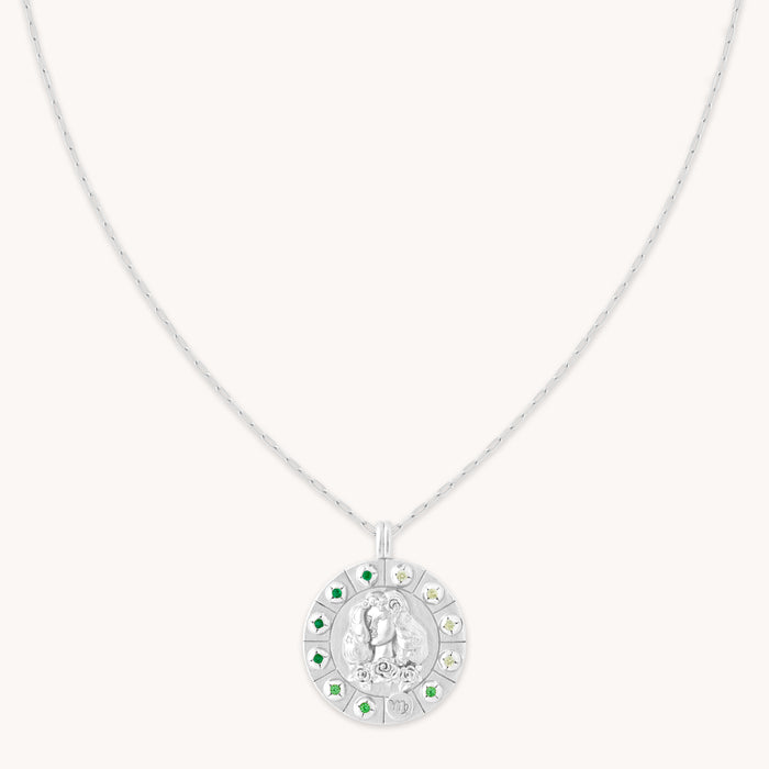 Virgo Bold Zodiac Pendant Necklace in Silver