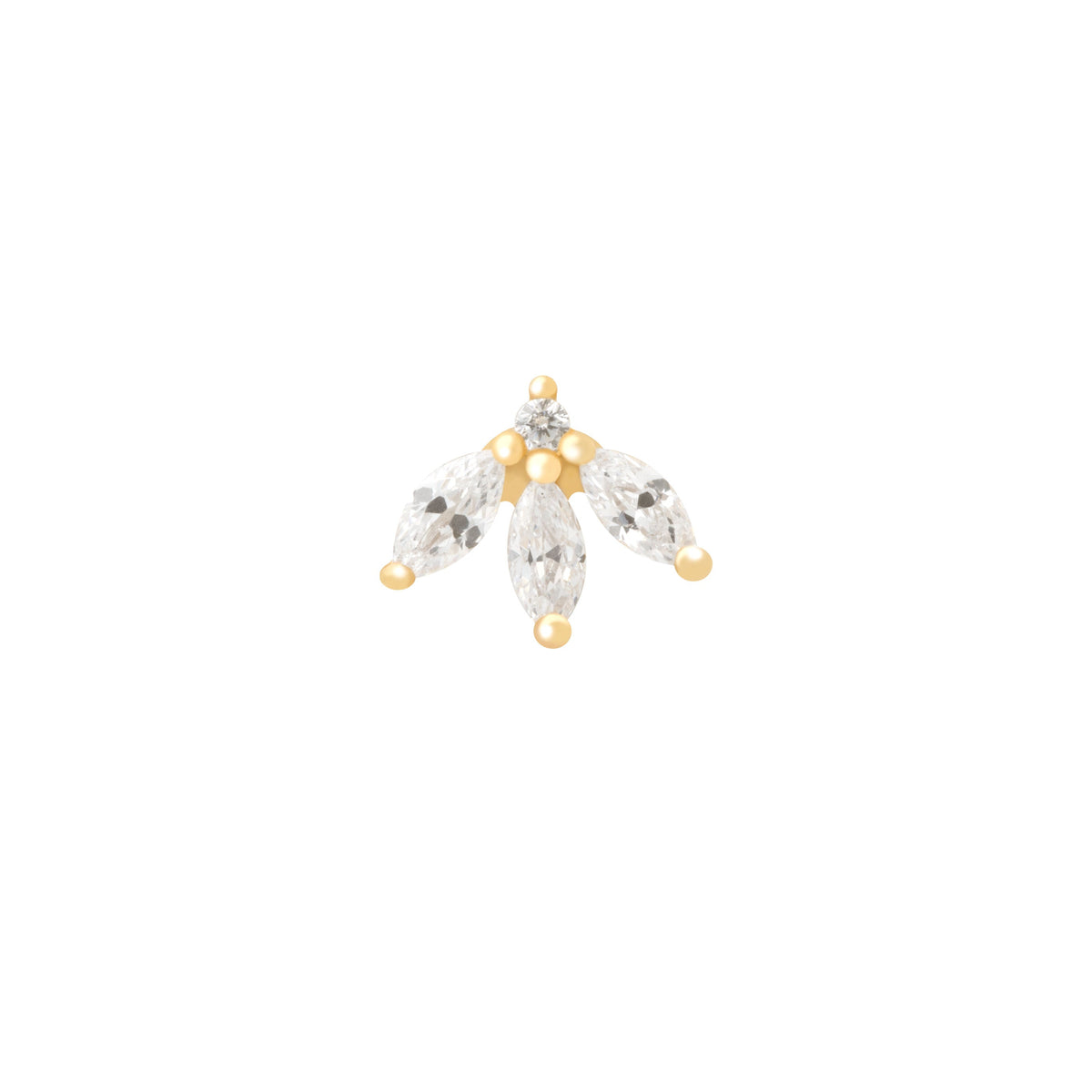 Navette Fan Barbell in Gold