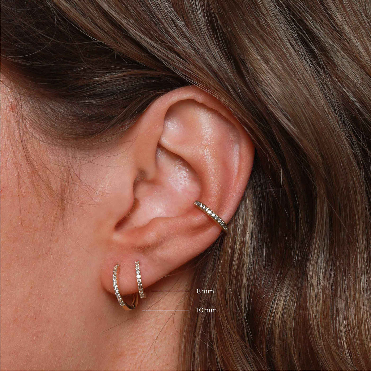 April White Topaz - Topaz Hoops in Solid Gold - Hoop Earrings - Astrid &amp; Miyu